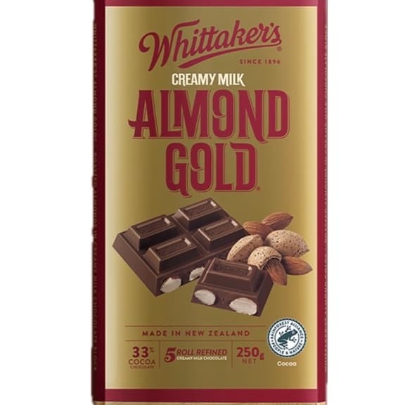WHITTAKERS ALMOND GOLD 250GM